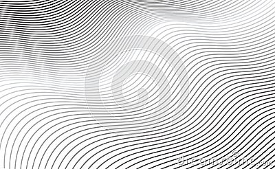 Abstract Diagonal Curve Line Texture or Grey Lined Pattern Vector Illustration