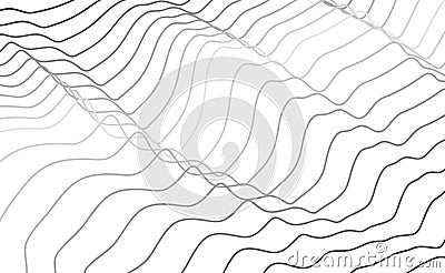 Abstract Diagonal Curve Line Texture or Grey Lined Pattern Vector Illustration