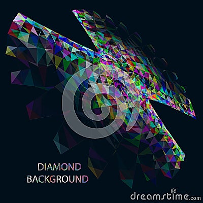 Abstract diamont polygonal background. Vector Illustration