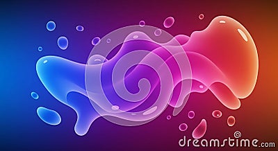 Abstract digital art featuring a fluid, amorphous shape with a gradient transitioning Stock Photo