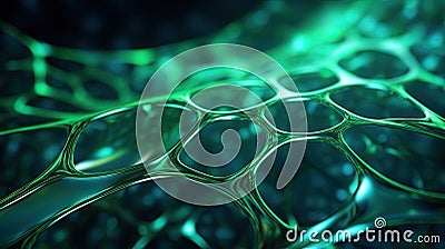 Dynamic Fluidity in Green Stock Photo