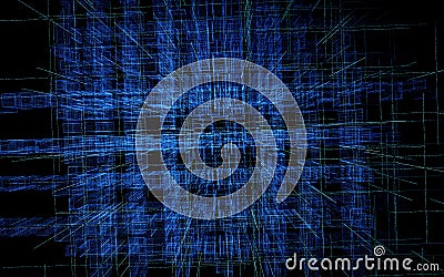 Abstract digital backdrop. Technology, artificial intelligence and innovation concept. 3D Illustration Stock Photo