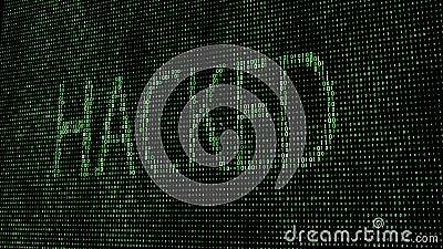 Abstract digital background. Binary code. Hacked. Green color. 3D rendering Stock Photo