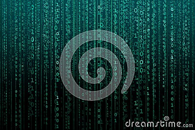 Abstract digital background with binary code. Hackers, darknet, virtual reality and science fiction. Stock Photo