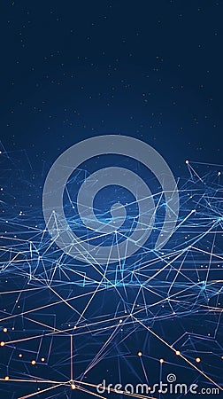 Abstract digital background interconnected dots and lines form intricate plexus Stock Photo