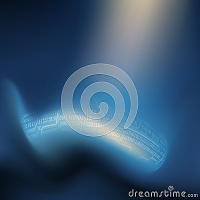 Abstract digital background with light waves, the concept of virtual space of technologies of the future Vector Illustration