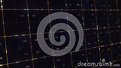 Abstract digital background with matrix of numeric values. Animation. Futuristic big data, information technology Stock Photo