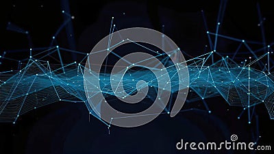 Abstract digital background with smooth lines and particles, ideal for technology workflows, neural networks Cartoon Illustration