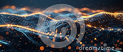 Abstract digital background for technological processes, neural networks, AI, digital storages, sound and graphic forms, Stock Photo