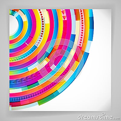 Abstract bright digital circles background Vector Illustration