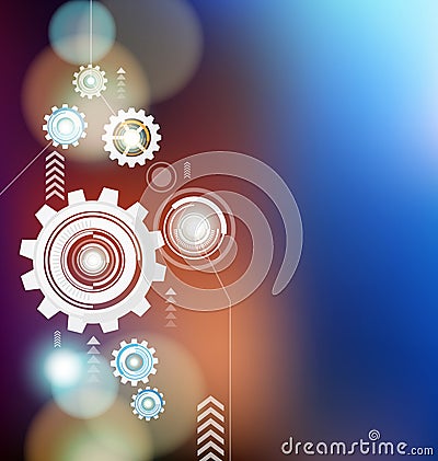 Abstract digital Cogs wheels background vector design Vector Illustration