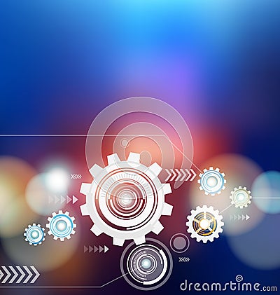 Abstract digital Cogs wheels background vector design Vector Illustration