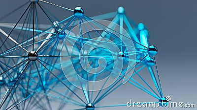 abstract digital connected line concept background, 3d rendering Stock Photo