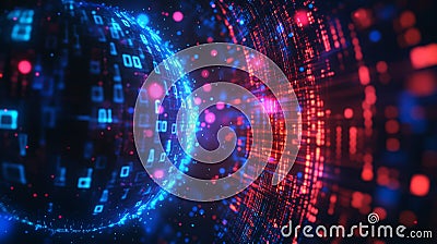 An Abstract Digital Data Background designed for various contemporary Technological Processes Stock Photo