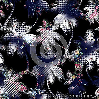 Abstract digital flower textured background Stock Photo
