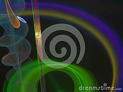 Abstract digital fractal intricate vibrant style future unique Stock Photo