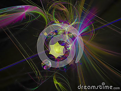Abstract digital fractal color beauty beam motion edge strip communication texture lucent background, banner design surreal Stock Photo