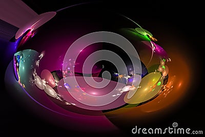 Abstract digital fantastic artistic curve dynamic fractal fantasy design background curve Stock Photo
