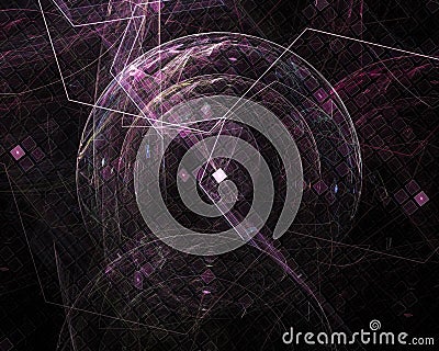 Abstract digital fractal flow flam fantasy soft curl imagination decorative template design render, motion, swirl Stock Photo