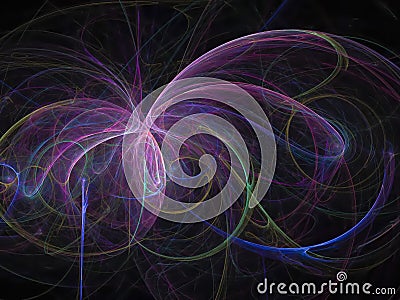 Abstract digital fractal render flowing flow network motion Stock Photo