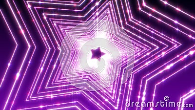 Abstract digital geometric background with futuristic tunnel glowing neon light stars shape Stock Photo