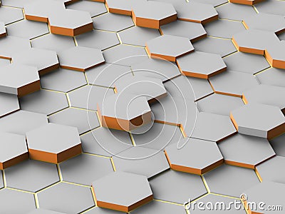 Abstract Digital Gray Hexagon Stock Photo