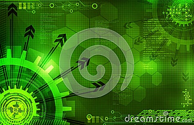 Abstract digital green background with arrows Stock Photo