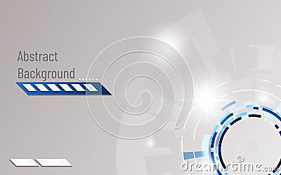 Abstract digital grey and blue circle overlap background Vector Illustration