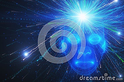 Abstract digital head backdrop Stock Photo