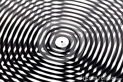 Abstract digital image distortion symbol, moire, distorted image concept, metaphor. Black and white stripes mixing, optical Stock Photo