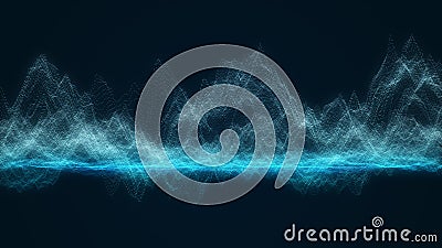 Abstract Digital Mountain Particle Wave Life Stream Pulse Technology Network Dot Background Stock Photo