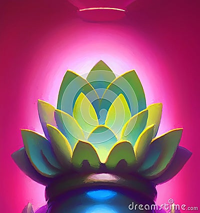Mystical lotus flower - abstract digital art Stock Photo