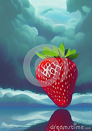 Juicy strawberries - abstract digital art Stock Photo