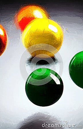 Colorful marbles or candy - abstract digital art Stock Photo