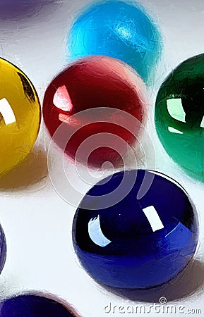 Colorful marbles or candy - abstract digital art Stock Photo