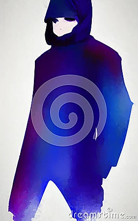 Hooded figure - abstract digital art Stock Photo