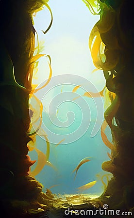 Underwater window - abstract digital art Stock Photo