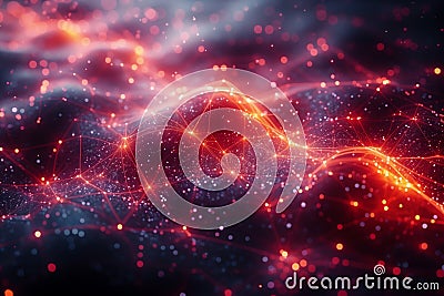 Abstract digital technology background. Concept of innovation future data transfer, internet network. Generated by AI Stock Photo