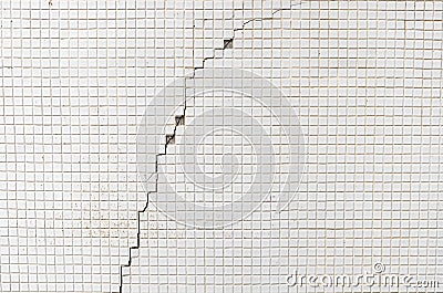 Abstract dirty old tile on an outer wall of a building concrete tile crack wall background and texture Stock Photo