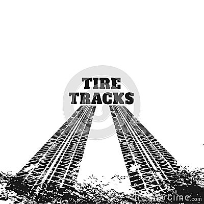 Abstract dirty tire track marks Vector Illustration