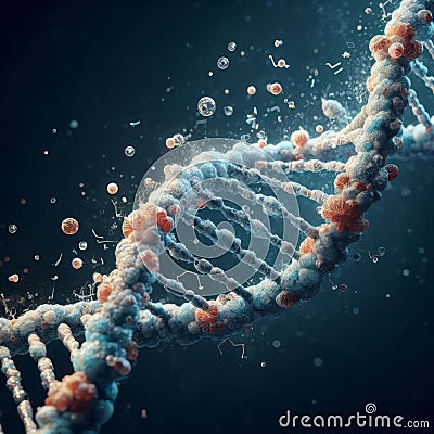 Abstract DNA collecting proteins Stock Photo