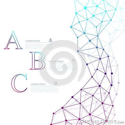 Abstract dna molecule vector business infographic. Medical chemistry infographic design. Scientific business template Vector Illustration