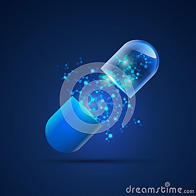 Abstract dna pill Vector Illustration