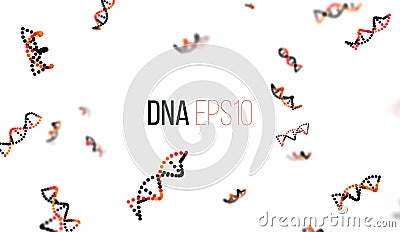 Abstract DNA vector background. Biology science illustration. Biochemistry presentation cover pattern Vector Illustration