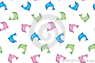 Abstract dolphin seamless pattern Vector Illustration