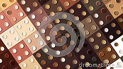 Abstract domino tiles rotating background. Motion. Blinking squares with four circles on each tile creating spinning Stock Photo