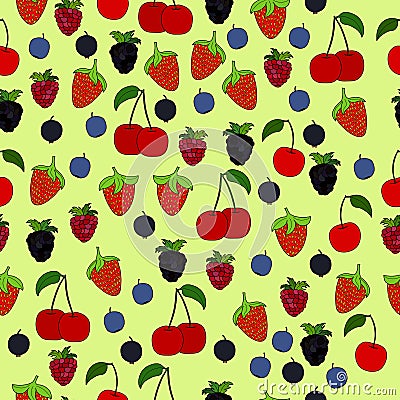 Abstract doodle berry seamless pattern Stock Photo