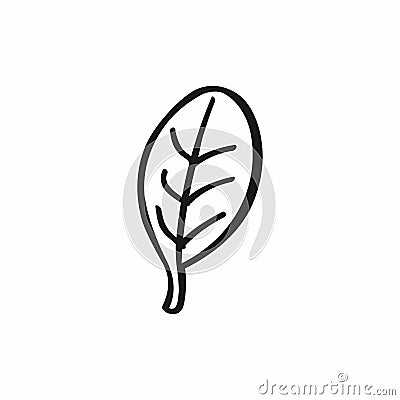 Abstract doodle leaf. Icon, logo, symbol drawn by hand. Isolated vector illustration Vector Illustration