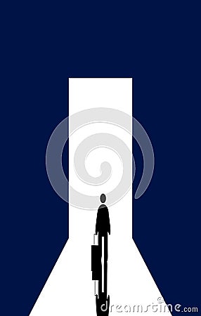 Abstract Door open Light out technology background. Hitech communication concept innovation background. Abstract open door to univ Vector Illustration