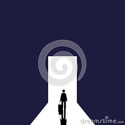 Abstract Door open Light out technology background. Hitech communication concept innovation background. Abstract open door to univ Vector Illustration
